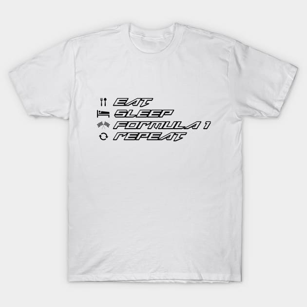 Eat Sleep Formula 1 Repeat T-Shirt by PRINT-LAND